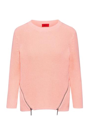 Sweter HUGO Knitted Cotton Głęboka Czerwone Damskie (Pl61448)